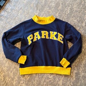 Parke Navy and Yellow Hoodie S/M